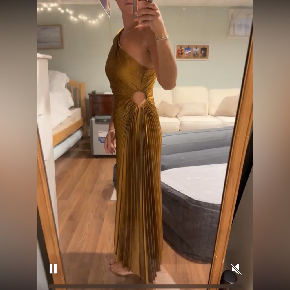 Pleated formal long dress